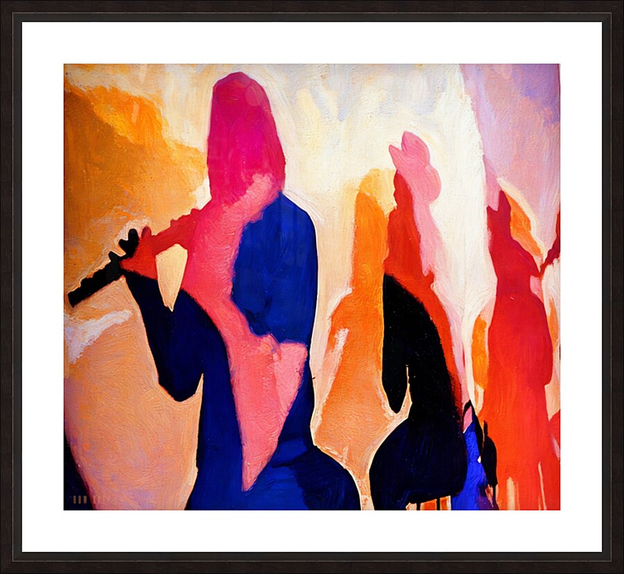 1973 Musicians Abstract Art Picture Frame print