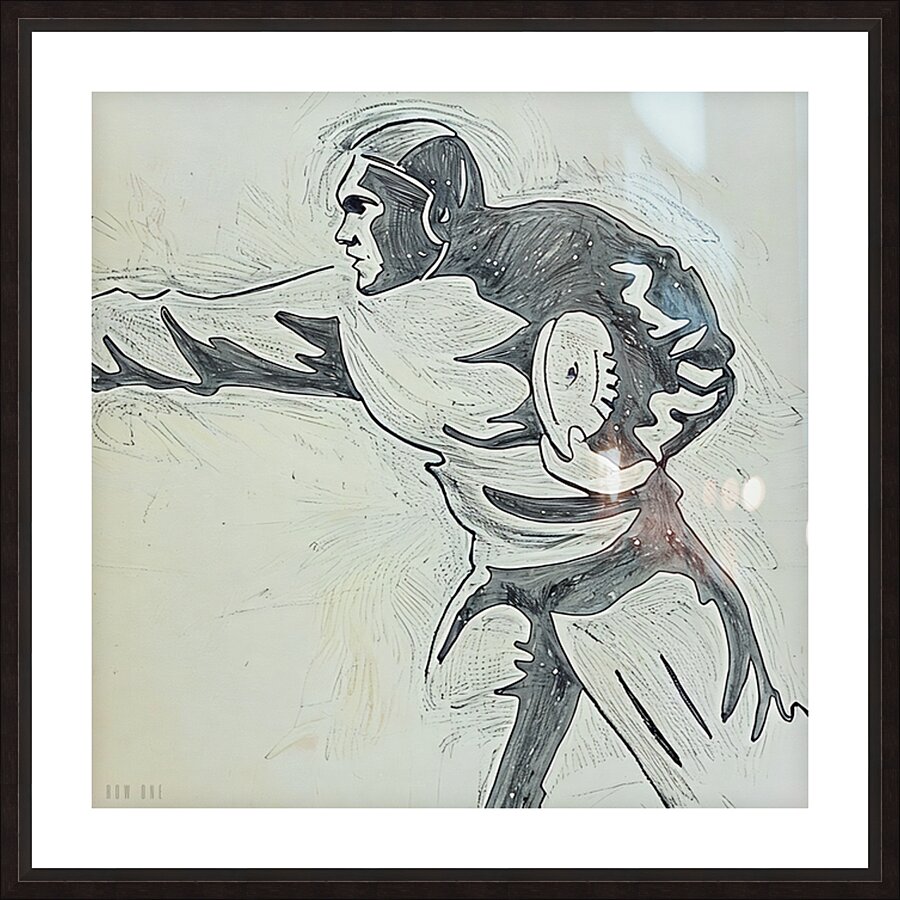 Early 1900s Football Sketch Picture Frame print