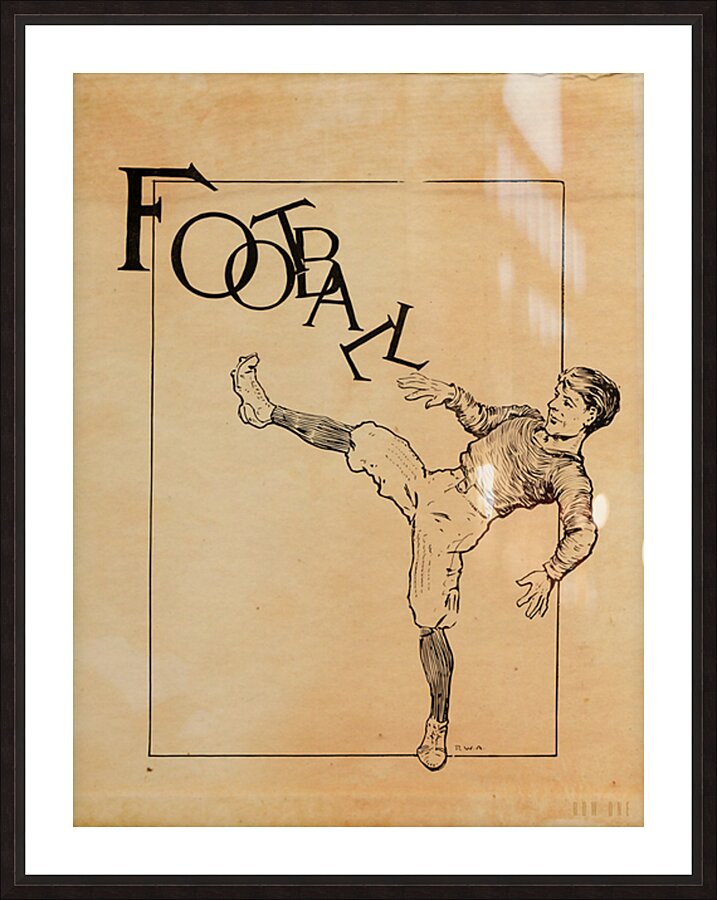 Early 1900s Football Kicker Art Picture Frame print
