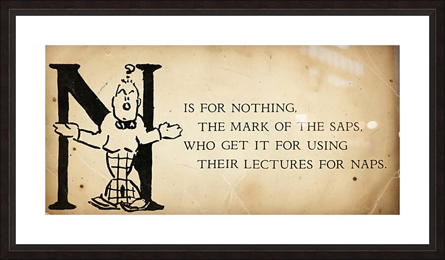 N is for Nothing Picture Frame print