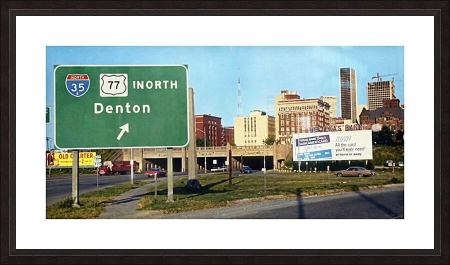 1960s Dallas Interstate Sign for Denton by Row One Brand