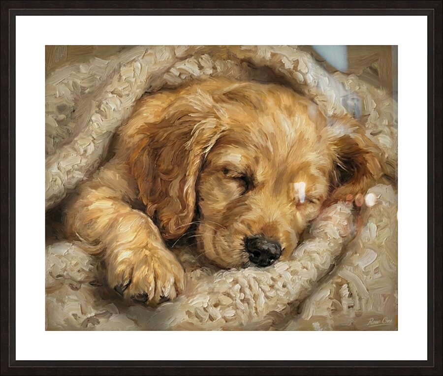 Puppy Sleeps Picture Frame print