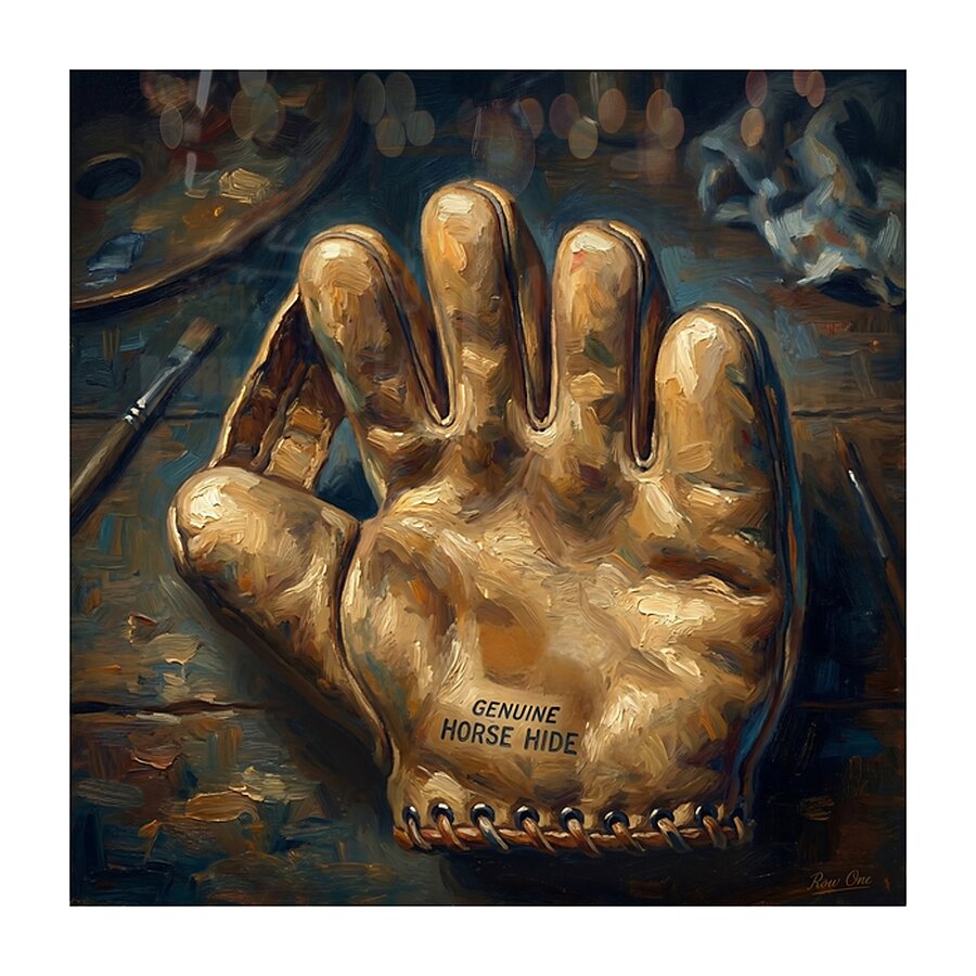 1925 Baseball Glove On Table Picture Frame print