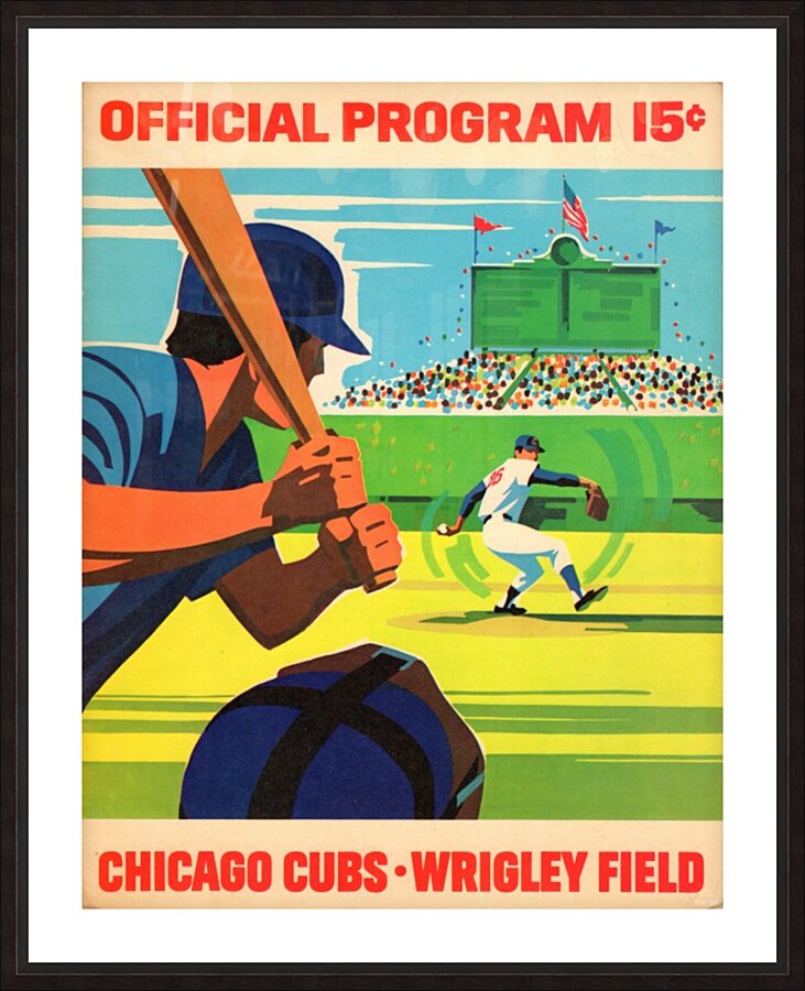 1971 Chicago Cubs Program Baseball Art Picture Frame print