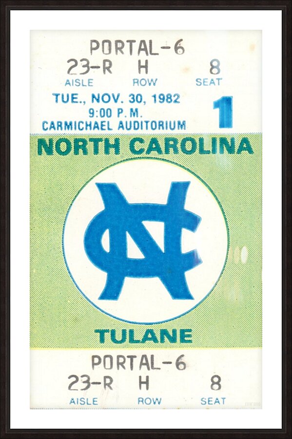 1982 North Carolina Basketball Ticket Art | Jordan Buzzer Beater by Row One Brand