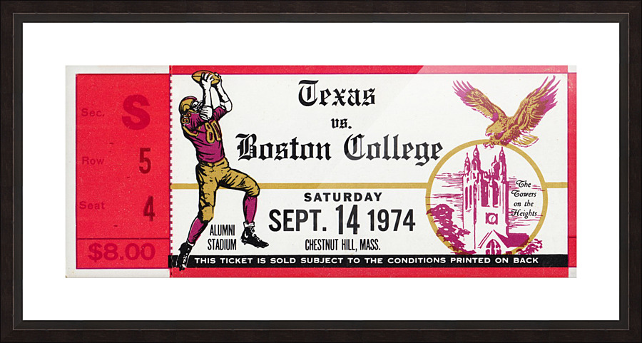 1974 Boston College Eagles vs. Texas Longhorns by Row One Brand