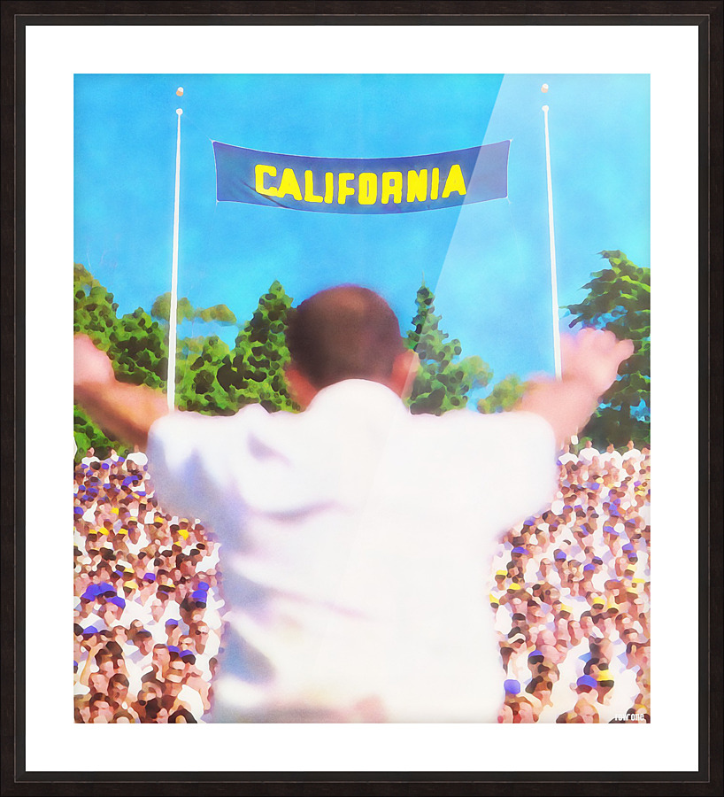 Football Watercolor Art_Vintage College Football Art Prints_Best Football Stadium Art_California Art Picture Frame print