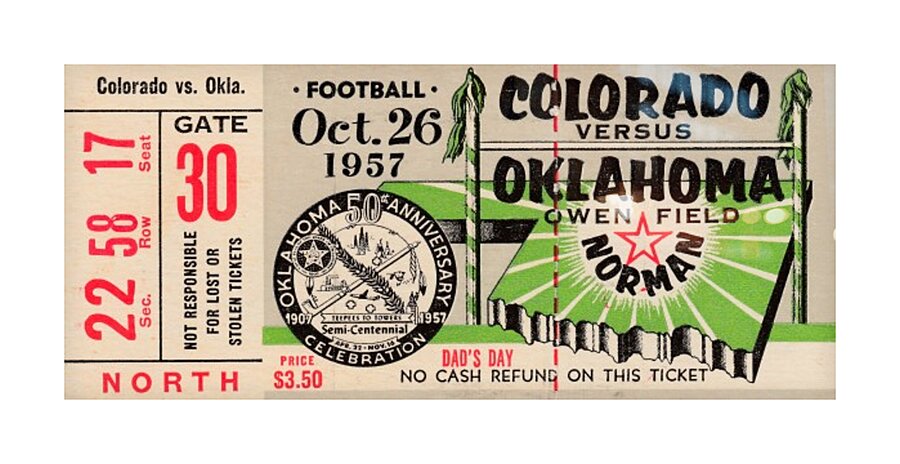 1957 Oklahoma Sooners vs. University of Colorado by Row One Brand