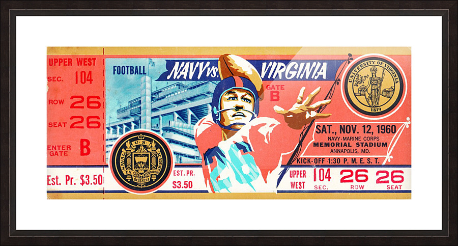 1960_College_Football_Navy vs. Virginia_Memorial Stadium_Annapolis Gift Idea by Row One Brand