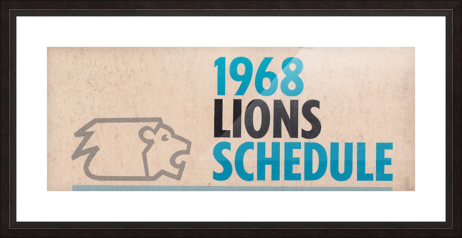 Detroit Lions Schedule Art Picture Frame print