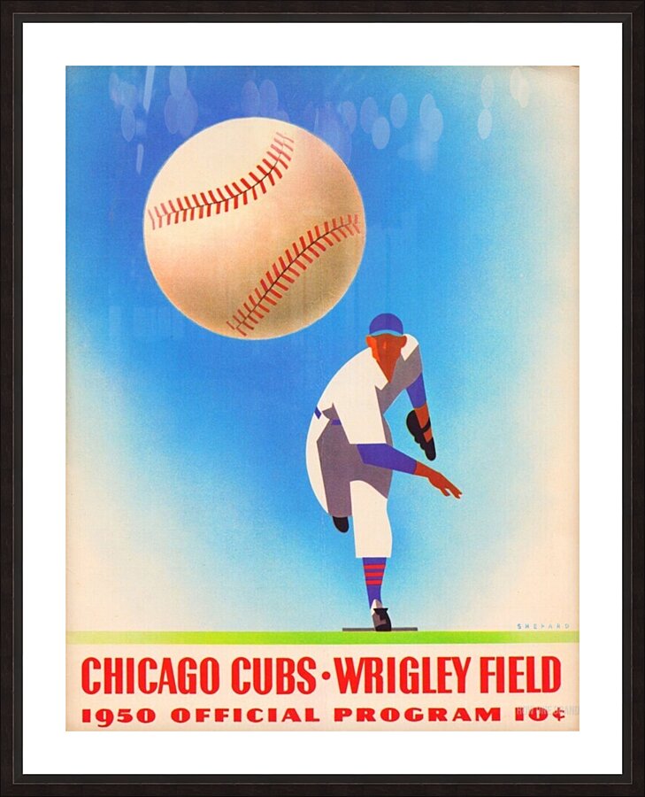 1950 Chicago Cubs Program Art Picture Frame print