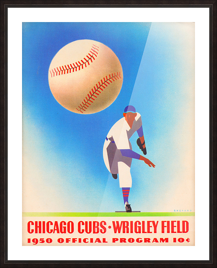 1950 Chicago Cubs Program Picture Frame print