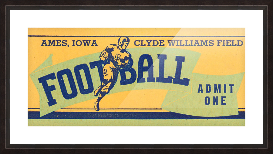 1939 Ames Football Admit One Ticket Picture Frame print