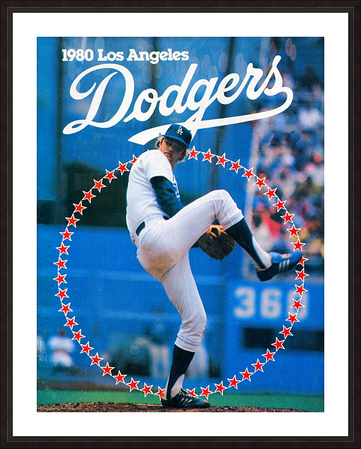 Retro 80s LA Dodgers Pitcher Cover Art by Row One Brand Wall Art