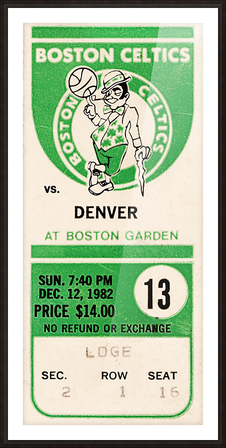 1982 boston celtics ticket stub art Picture Frame print