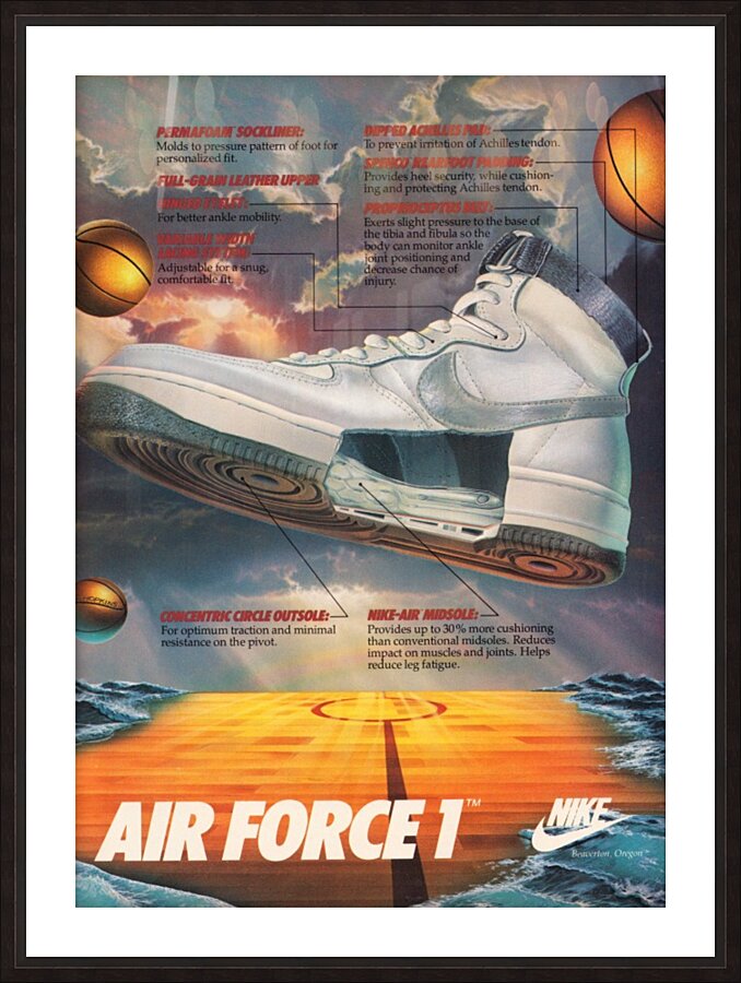 1984 Nike Air Force 1 Shoe Ad by Row One Brand