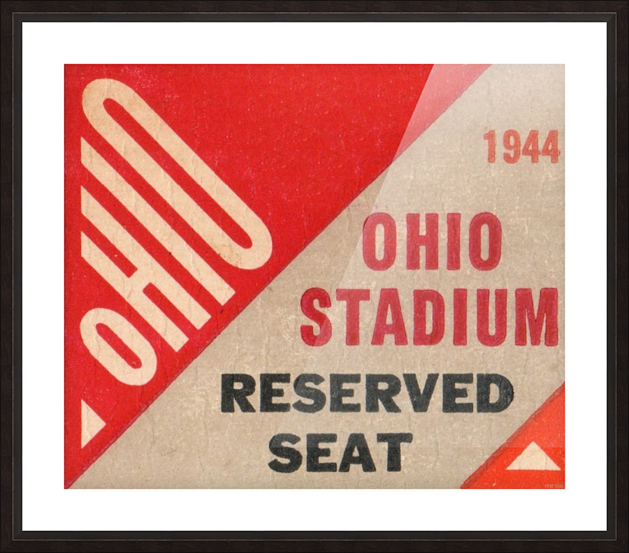 OhioStadiumReservedSeatOSUBuckeyesTicketStubArtPoster Picture Frame print