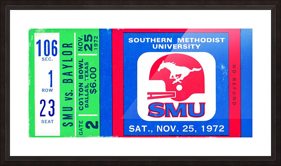 1972 Baylor vs. SMU Picture Frame print