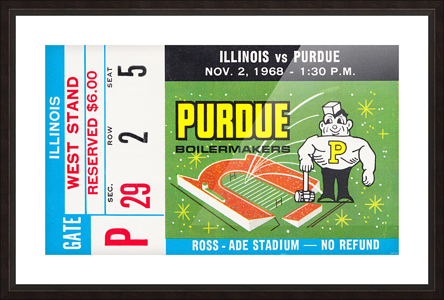 1968 Purdue vs. Illinois Picture Frame print