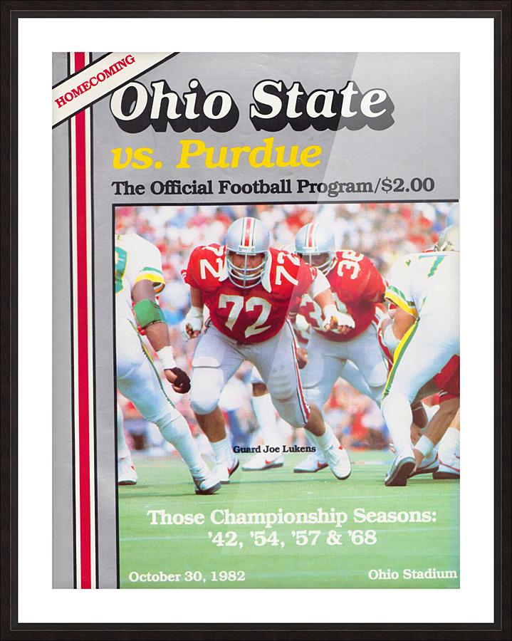 1982 Ohio State vs. Purdue Program Cover Art Picture Frame print
