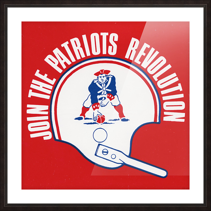 Vintage New England Patriots Helmet Art Picture Frame print