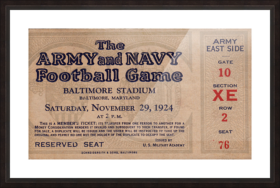 1924 Army vs. Navy Picture Frame print