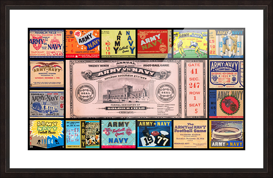 Army Navy Football Ticket Stub Collage by Row One Brand