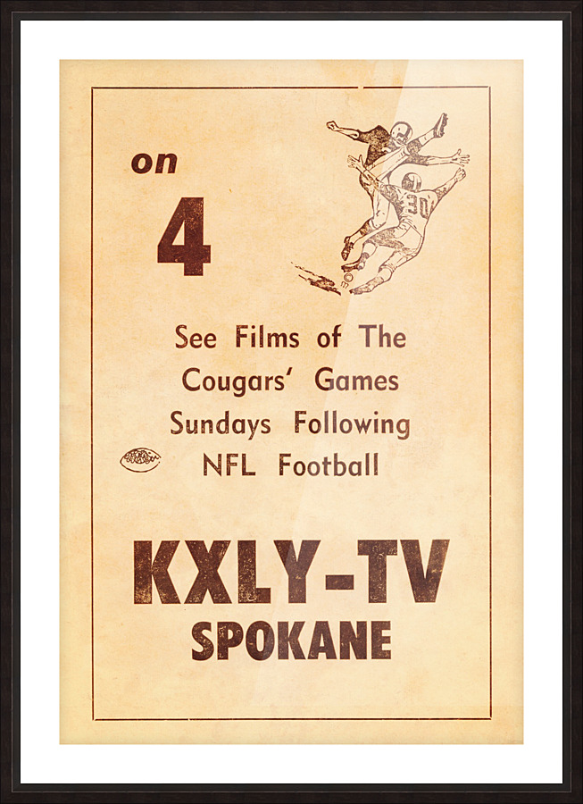 1962 kxly tv spokane football ad Picture Frame print
