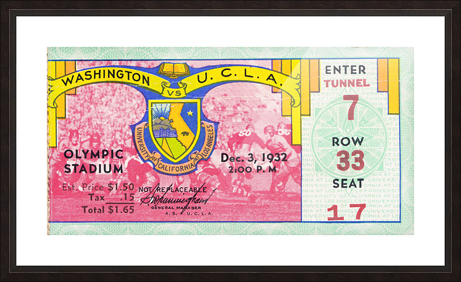 1932 Washington vs. UCLA Picture Frame print