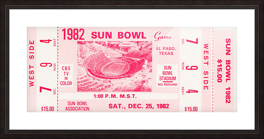 1982 Sun Bowl North Carolina Win Picture Frame print