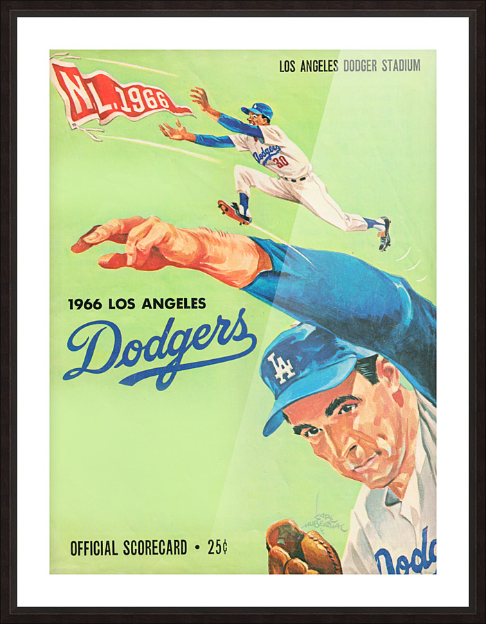 1967 Dodgers Scorecard Art Karl Hubenthal Picture Frame print