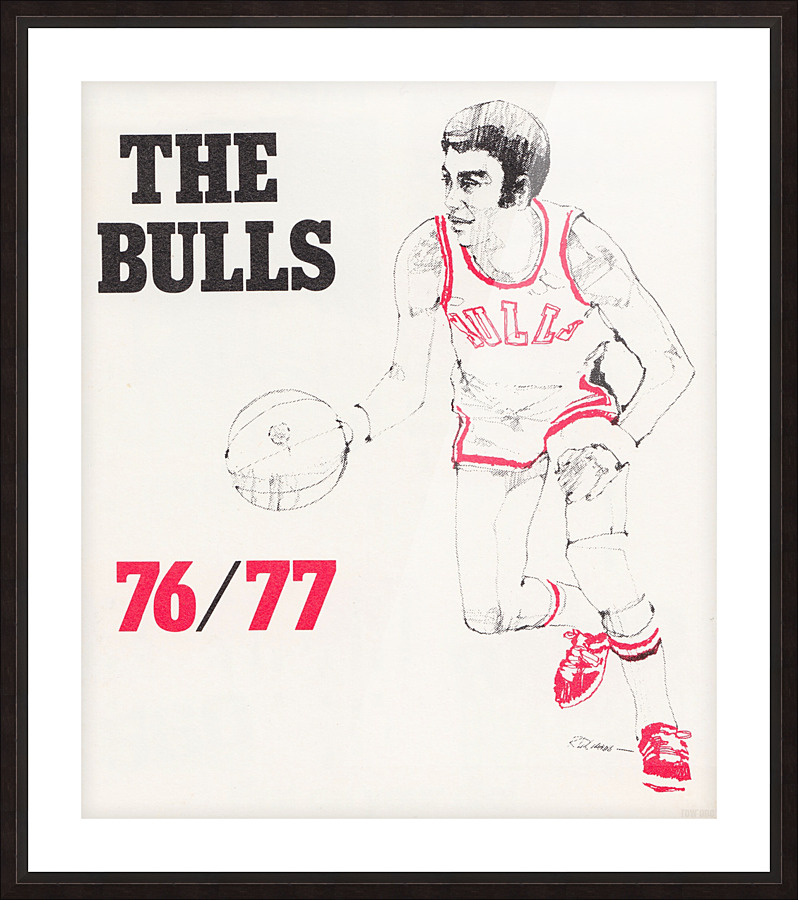 1976 Chicago Bulls Basketball Art Picture Frame print