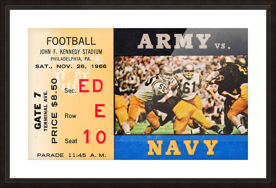 1966 Army Navy Football Ticket Stub Canvas by Row One Brand