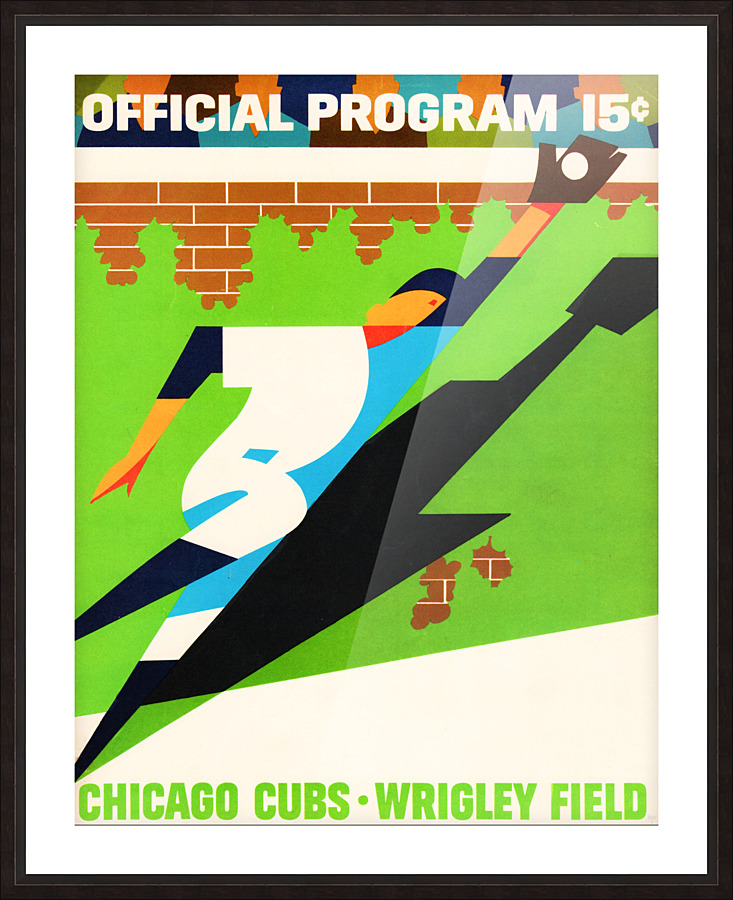 1968 Chicago Cubs Program Art Picture Frame print