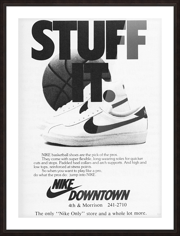 1981 Nike Stuff It Ad Reproduction by Row 1 par Row One Brand