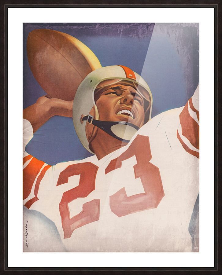 1957 Lon Keller Football Quarterback Art Picture Frame print