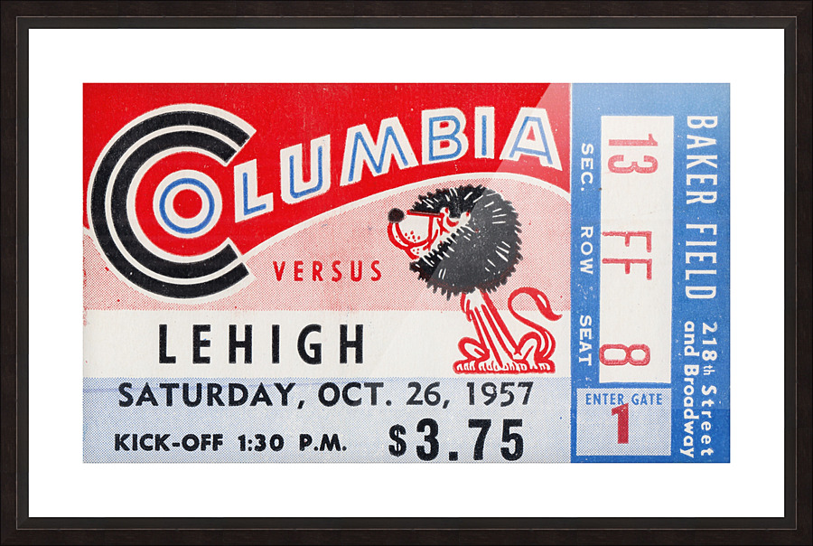 1957 Columbia Lions vs. Lehigh Engineers Picture Frame print