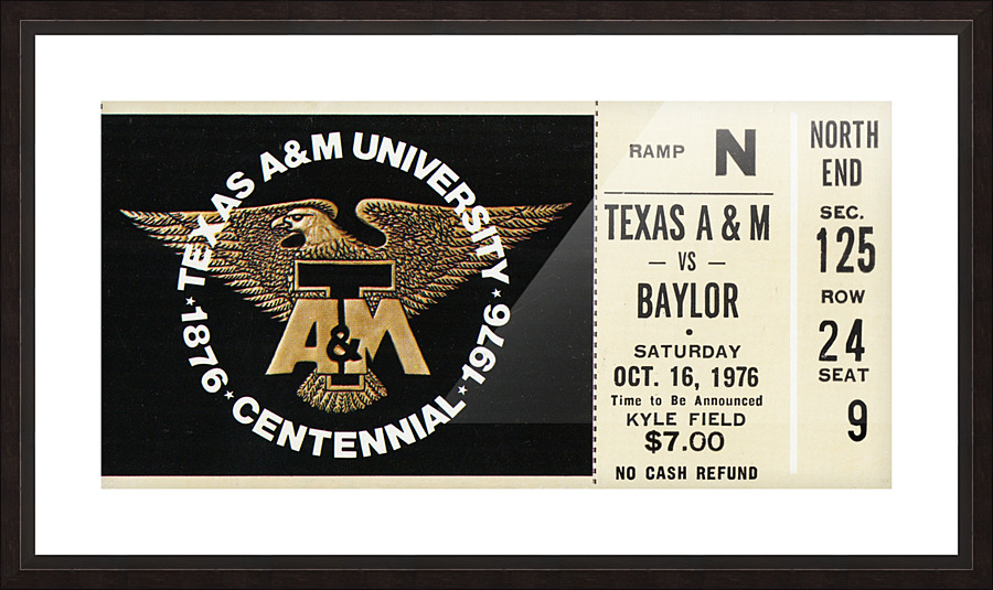 1976 Texas A&M vs. Baylor Picture Frame print