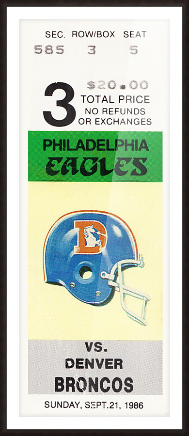 1986 Philadelphia Eagles vs. Denver Broncos  Picture Frame print