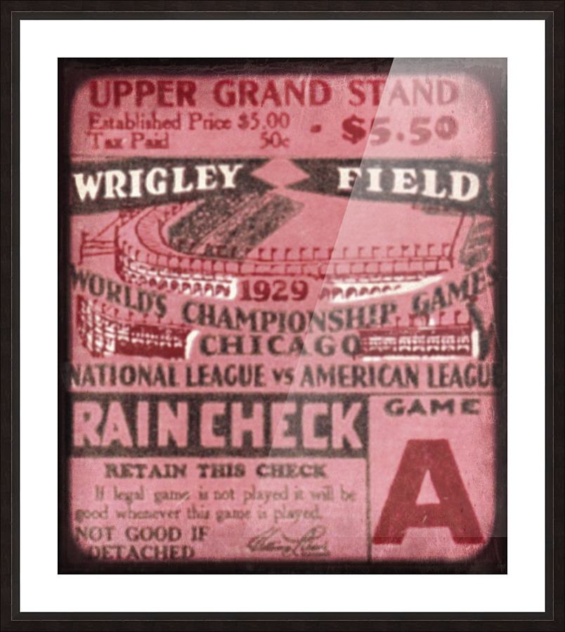 1929 Chicago Cubs World Series Ticket Stub Art | Row 1 Picture Frame print