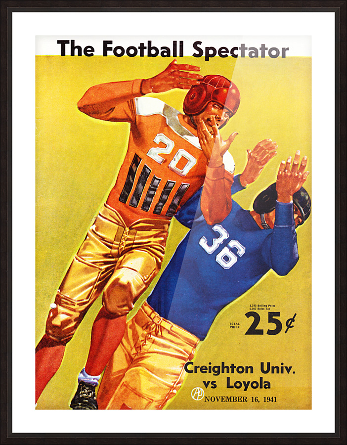 1941 Loyola Lions Football Program Cover Art Picture Frame print