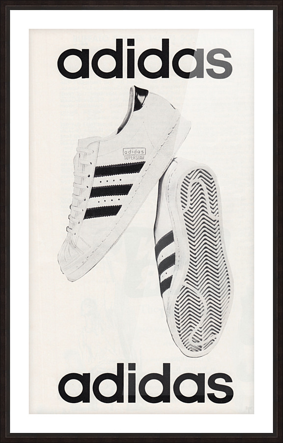 1970 Adidas Superstar Shoe Ad by Row One Brand Wall Art