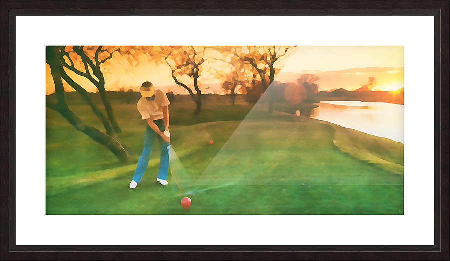 1987 Golf Watercolor Art Picture Frame print
