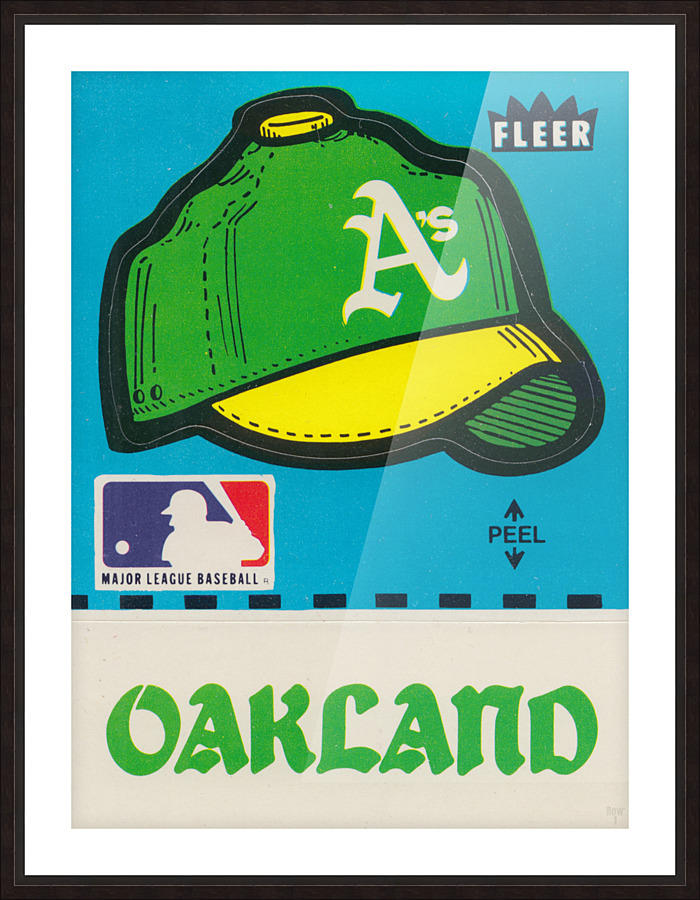 1981 Oakland Athletics Fleer Decal Sticker Metal Sign Picture Frame print