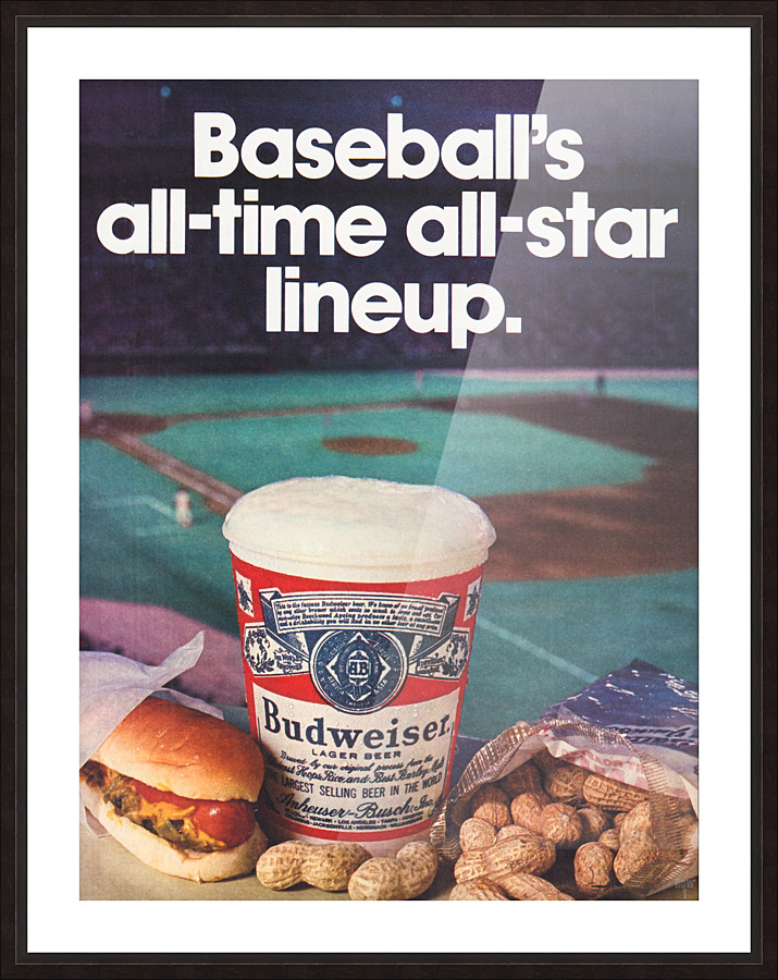 1978 Budweiser Baseball Ad Picture Frame print