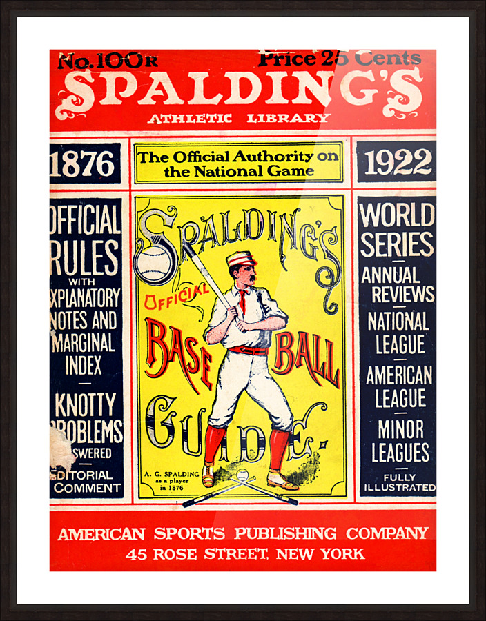 1922 Spalding Baseball Guide Picture Frame print