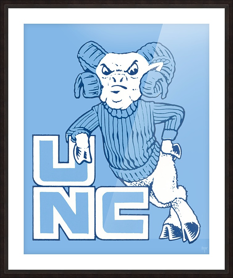 UNC Leaning Ram Art Picture Frame print