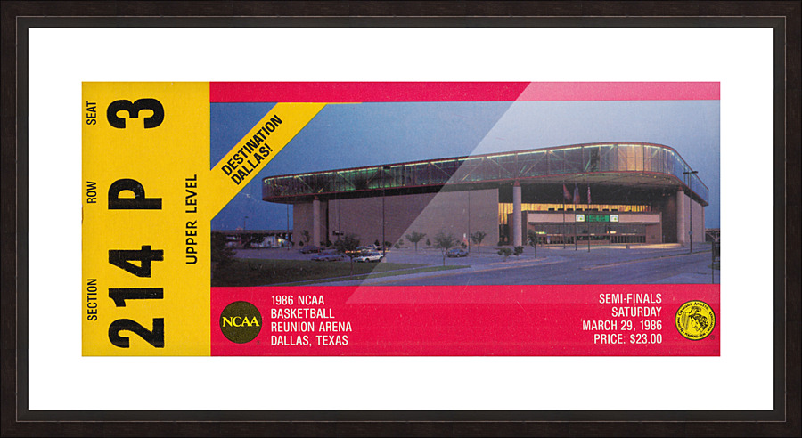 1986 NCAA Mens Basketball Semi Final Ticket Art Picture Frame print