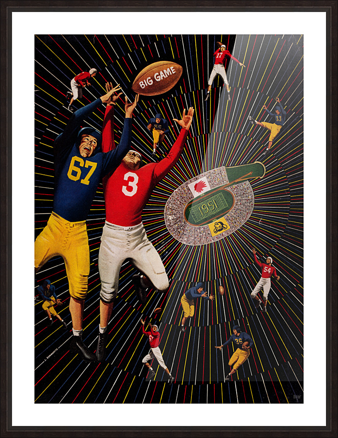 1951 Cal vs. Stanford Football Program Cover Art Picture Frame print
