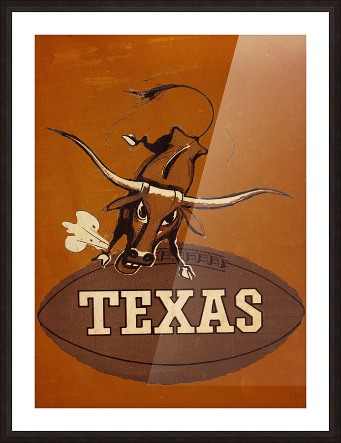 1957 Texas Longhorns Remix Art Picture Frame print